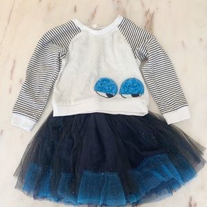 Dress with removable matching sweatshirt top